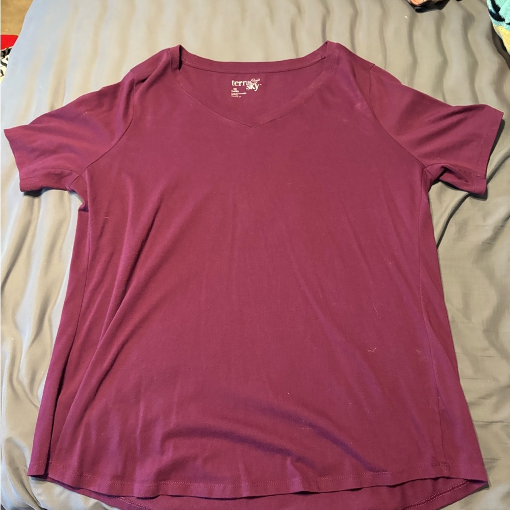 Women's Purple V-Neck Top